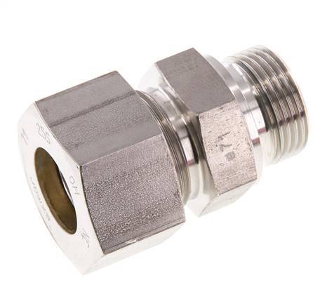 G 1'' mâle x 25S Raccord à compression droit en acier inoxydable avec joint FKM 400 Bar DIN 2353