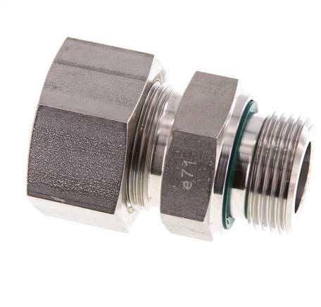 G 1'' mâle x 25S Raccord à compression droit en acier inoxydable avec joint FKM 400 Bar DIN 2353