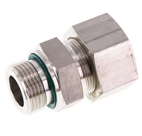 G 1'' mâle x 25S Raccord à compression droit en acier inoxydable avec joint FKM 400 Bar DIN 2353
