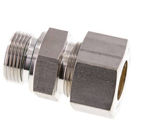 G 1'' mâle x 25S Raccord à compression droit en acier inoxydable avec joint FKM 400 Bar DIN 2353