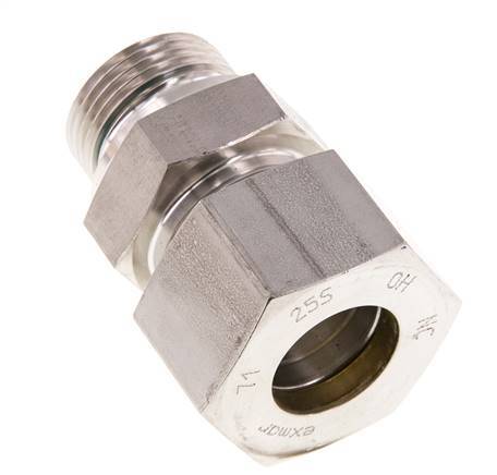 G 1'' mâle x 25S Raccord à compression droit en acier inoxydable avec joint FKM 400 Bar DIN 2353