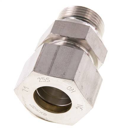 G 1'' mâle x 25S Raccord à compression droit en acier inoxydable avec joint FKM 400 Bar DIN 2353