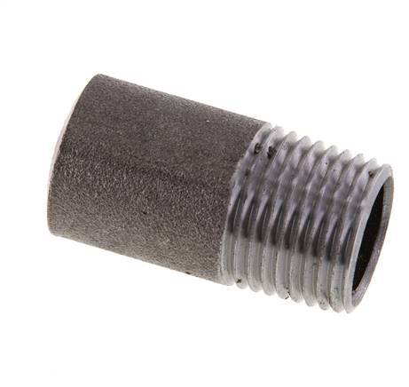 R 1/2'' Male x 21.3mm Steel Pipe Nipple with Welding End 50 Bar DIN 2982 - 40mm [5 Pieces]