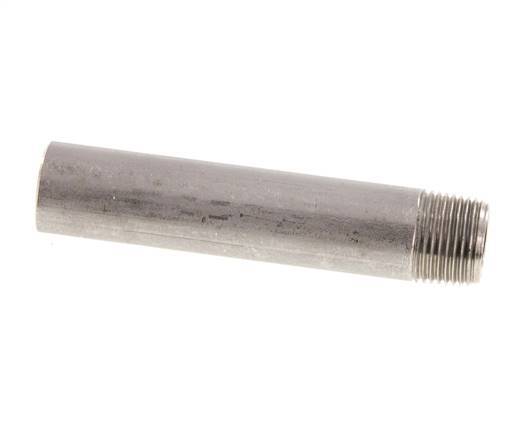 R 3/8'' Male x 17.2mm Stainless steel Pipe Nipple with Welding End 20 Bar DIN 2982 - 80mm