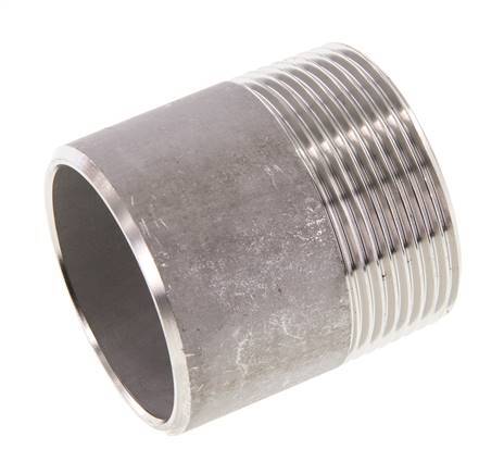 R 1 1/2'' Male x 48.3mm Stainless steel Pipe Nipple with Welding End 20 Bar DIN 2982 - 50mm