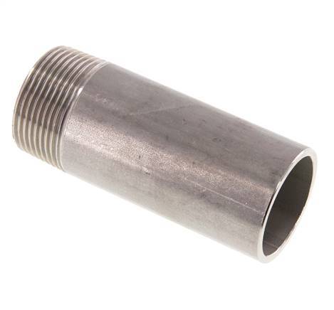 R 1 1/4'' Male x 42.4mm Stainless steel Pipe Nipple with Welding End 20 Bar DIN 2982 - 100mm