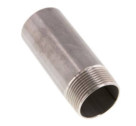 R 1 1/4'' Male x 42.4mm Stainless steel Pipe Nipple with Welding End 20 Bar DIN 2982 - 100mm