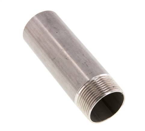 R 1 1/4'' Male x 42.4mm Stainless steel Pipe Nipple with Welding End 20 Bar DIN 2982 - 120mm