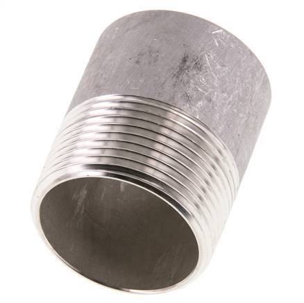 R 1 1/4'' Male x 42.4mm Stainless steel Pipe Nipple with Welding End 20 Bar DIN 2982 - 50mm