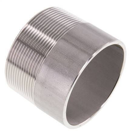 R 2 1/2'' Male x 76.1mm Stainless steel Pipe Nipple with Welding End 20 Bar DIN 2982 - 60mm