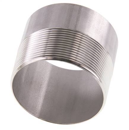 R 2 1/2'' Male x 76.1mm Stainless steel Pipe Nipple with Welding End 20 Bar DIN 2982 - 60mm