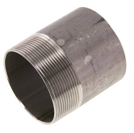 R 2 1/2'' Male x 76.1mm Stainless steel Pipe Nipple with Welding End 20 Bar DIN 2982 - 80mm