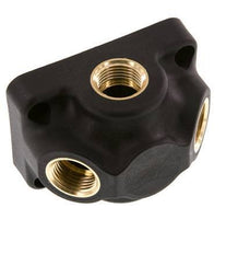 G 1/2" Brass Wall Mounted 3way Air Junction without through-hole 15 Bar