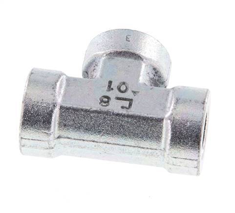 Té en acier zingué G 1/4'' 350 Bar - Hydraulique