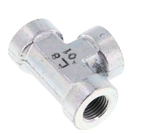 Té en acier zingué G 1/4'' 350 Bar - Hydraulique