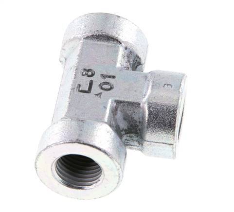 Té en acier zingué G 1/4'' 350 Bar - Hydraulique