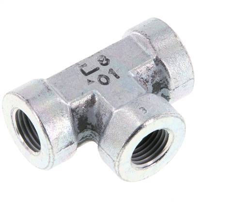Té en acier zingué G 1/4'' 350 Bar - Hydraulique