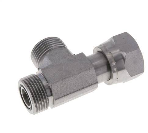 UN 13/16''-16 F/M Té en acier zingué ORFS avec écrou-raccord 630 Bar - Hydraulique
