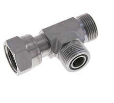 UN 13/16''-16 F/M Zinc plated Steel Tee ORFS with union nut 630 Bar - Hydraulic
