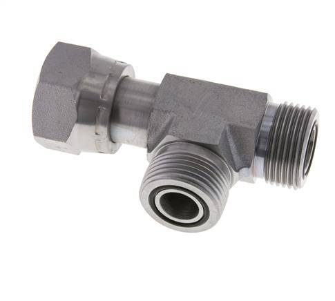 UN 13/16''-16 F/M Té en acier zingué ORFS avec écrou-raccord 630 Bar - Hydraulique