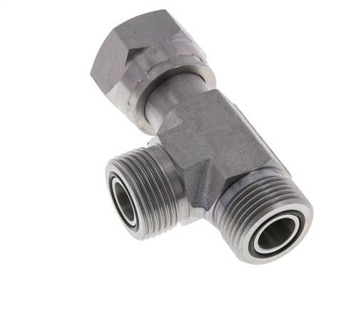 UN 13/16''-16 F/M Té en acier zingué ORFS avec écrou-raccord 630 Bar - Hydraulique