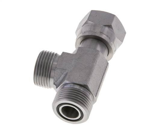 UN 13/16''-16 F/M Té en acier zingué ORFS avec écrou-raccord 630 Bar - Hydraulique