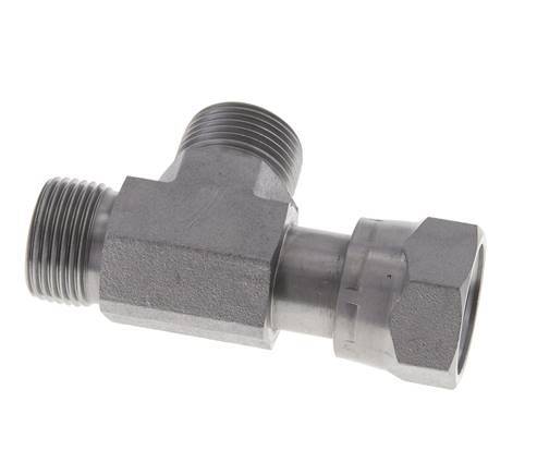 Té en acier zingué UNS 1''-14 F/M ORFS avec écrou-raccord 400 Bar - Hydraulique