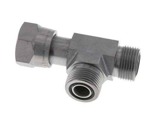 Té en acier zingué UNS 1''-14 F/M ORFS avec écrou-raccord 400 Bar - Hydraulique