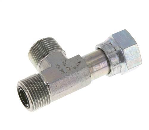 UN 1-3/16''-12 F/M Té en acier zingué ORFS avec écrou-raccord 400 Bar - Hydraulique