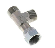 UN 1-3/16''-12 F/M Zinc plated Steel Tee ORFS with union nut 400 Bar - Hydraulic