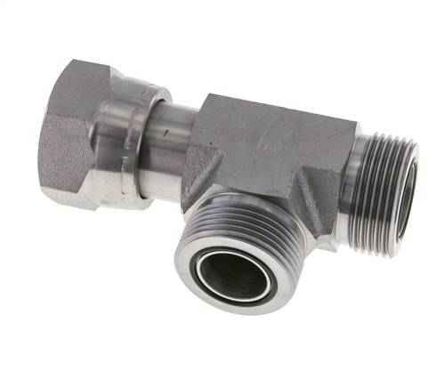 UN 1-7/16''-12 F/M Té en acier zingué ORFS avec écrou-raccord 400 Bar - Hydraulique