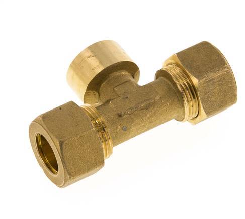 G 1/2'' x 16mm Brass Tee Compression Fitting 76 Bar DIN EN 1254-2