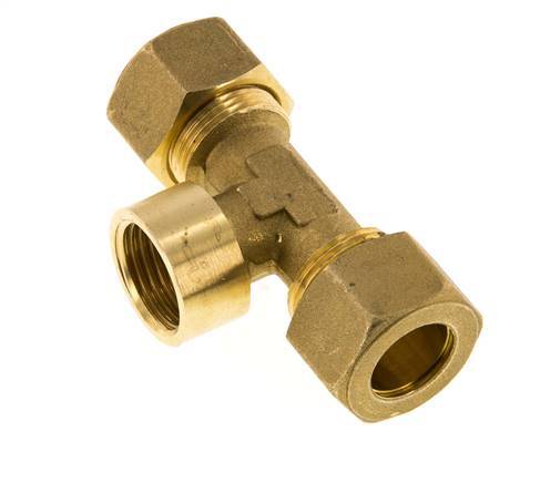 Raccord à compression en T en laiton G 1/2'' x 16mm 76 Bar DIN EN 1254-2