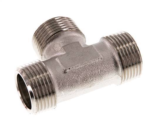 R Té mâle 1'' en laiton nickelé 16 Bar