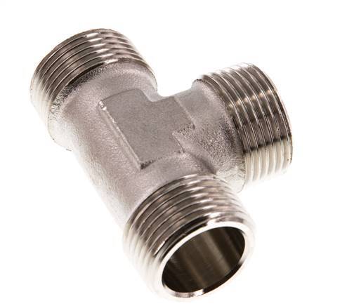 R Té mâle 1'' en laiton nickelé 16 Bar