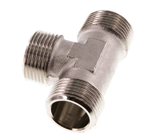 R Té mâle 1'' en laiton nickelé 16 Bar