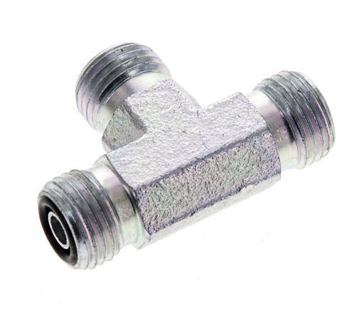 UNF 9/16''-18 Male Zinc plated Steel Tee ORFS 630 Bar - Hydraulic