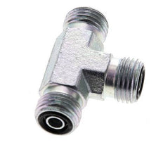 UNF 9/16''-18 Male Zinc plated Steel Tee ORFS 630 Bar - Hydraulic