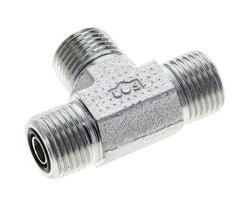 UN 11/16''-16 Male Zinc plated Steel Tee ORFS 630 Bar - Hydraulic