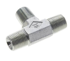Té en acier zingué 3/8'' NPT mâle 210 Bar - Hydraulique