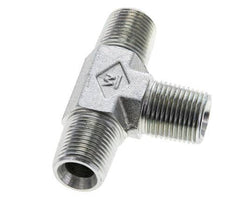 Té en acier zingué 3/8'' NPT mâle 210 Bar - Hydraulique