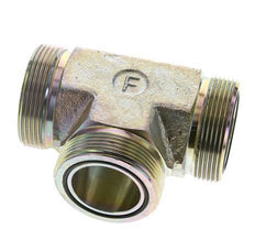 Té en acier zingué UN 2''-12 mâle ORFS 250 Bar - Hydraulique