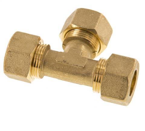 16mm Brass Tee Compression Fitting 76 Bar DIN EN 1254-2