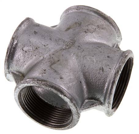Rp 1 1/2'' Female Zinc plated Cast iron Cross 25 Bar