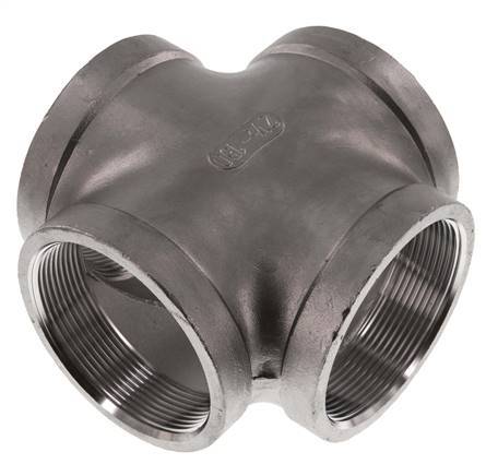 Rp 2 1/2'' Femelle Acier Inoxydable Croix 16 Bar