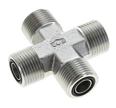 UN 13/16''-16 Male Zinc plated Steel Cross ORFS 630 Bar - Hydraulic
