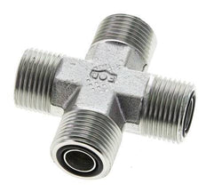 UN 13/16''-16 Male Zinc plated Steel Cross ORFS 630 Bar - Hydraulic