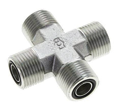 UN 13/16''-16 Male Zinc plated Steel Cross ORFS 630 Bar - Hydraulic