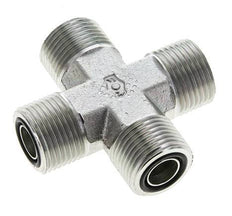 UN 13/16''-16 Male Zinc plated Steel Cross ORFS 630 Bar - Hydraulic