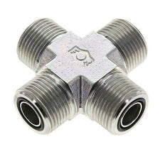 UNS 1''-14 Male Zinc plated Steel Cross ORFS 400 Bar - Hydraulic